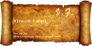 Vincze Fanni névjegykártya